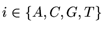 $i \in \{A,C,G,T\}$